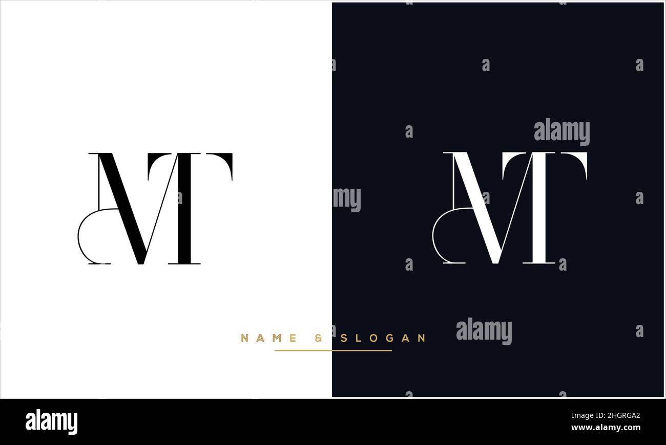 Mt, TM lettres abstraites monogramme de logo Illustration de Vecteur