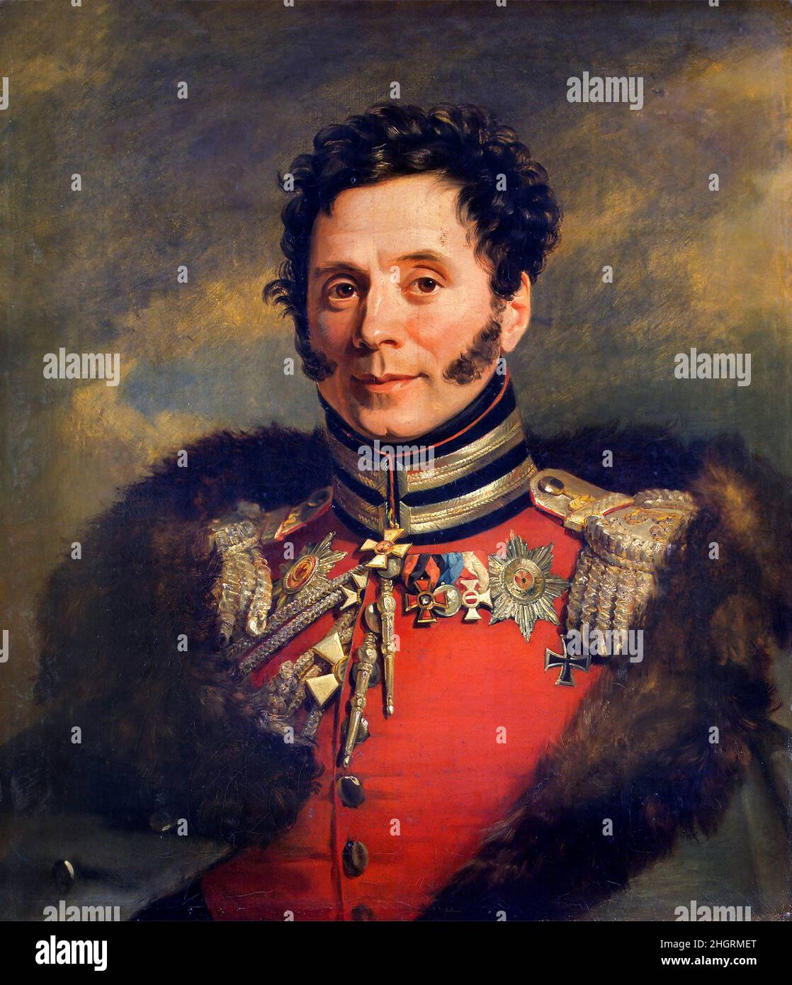 Portrait de Nikolai Ivanovich Depreradovich (1767-1843) par George Dawe (1781-1829), huile sur toile.Nikolay Depreradovich était un général russe très décoré qui a combattu dans les guerres napoléoniennes. Banque D'Images