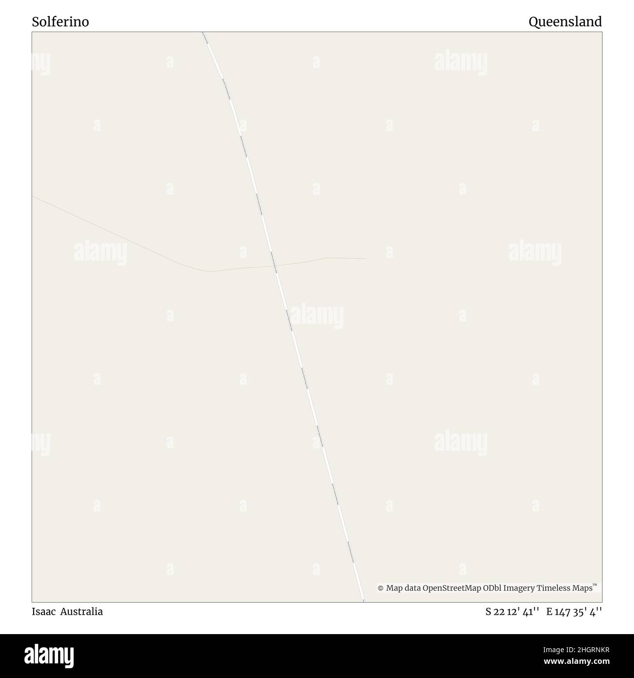 Solferino, Isaac, Australie, Queensland, S 22 12' 41'', E 147 35' 4'', carte, carte intemporelle publiée en 2021.Les voyageurs, les explorateurs et les aventuriers comme Florence Nightingale, David Livingstone, Ernest Shackleton, Lewis et Clark et Sherlock Holmes se sont appuyés sur des cartes pour planifier leurs voyages dans les coins les plus reculés du monde. Timeless Maps dresse la carte de la plupart des sites du monde, montrant ainsi la réalisation de grands rêves Banque D'Images