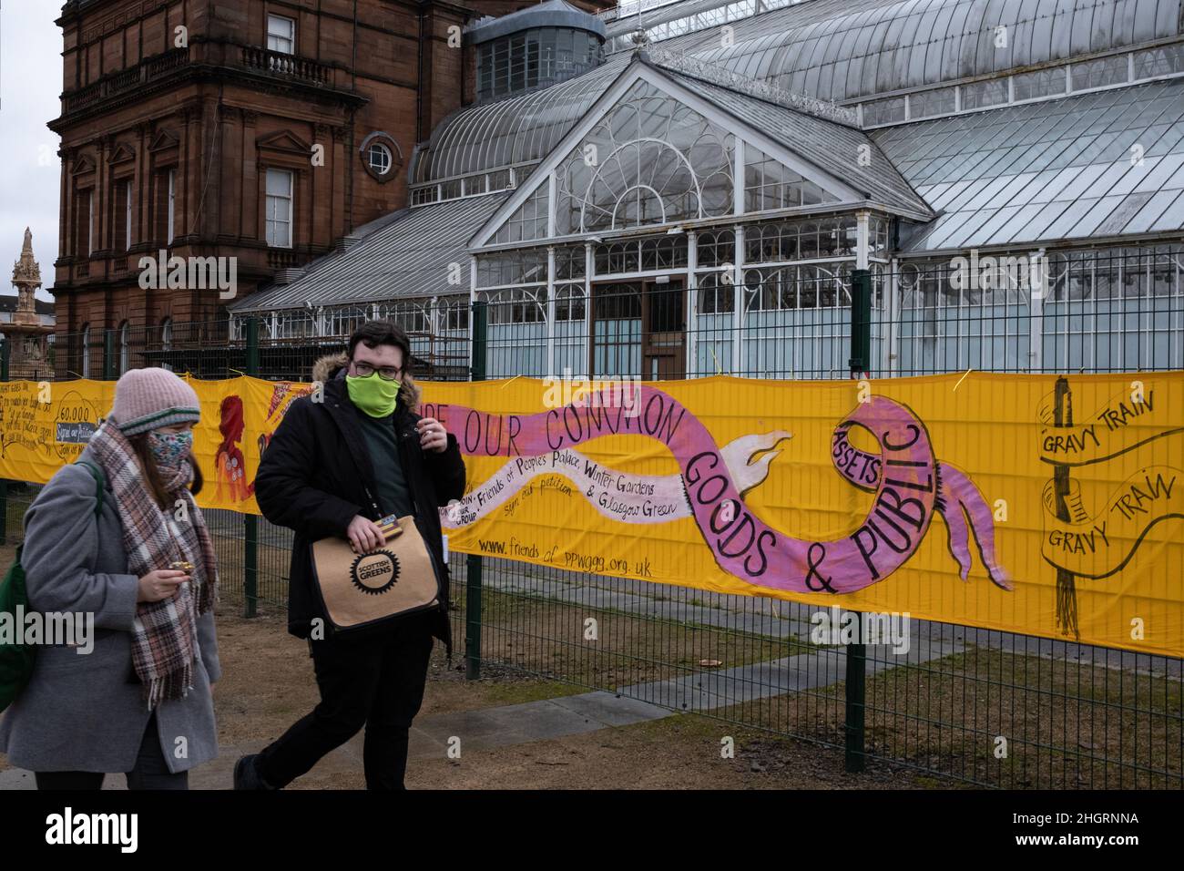 Glasgow, Royaume-Uni.Glasgow Against Closures Rally, contre la décision du Conseil municipal de Glasgow de garder le musée du peuple et de l'histoire de Glasgow fermé depuis 2017, à Glasgow, en Écosse, le 22 janvier 2022.Credit: Jeremy Sutton-Hibbert/ Alamy Live News. Banque D'Images
