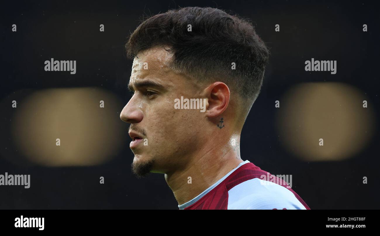 Liverpool, Angleterre, le 22nd janvier 2022.Philippe Coutinho d'Aston Villa pendant le match de la Premier League à Goodison Park, Liverpool.Le crédit photo doit être lu : Darren Staples / Sportimage Banque D'Images Liverpool, Angleterre, le 22nd janvier 2022.Philippe Coutinho d'Aston Villa pendant le match de la Premier League à Goodison Park, Liverpool.Le crédit photo doit être lu : Darren Staples / Sportimage Banque D'Images