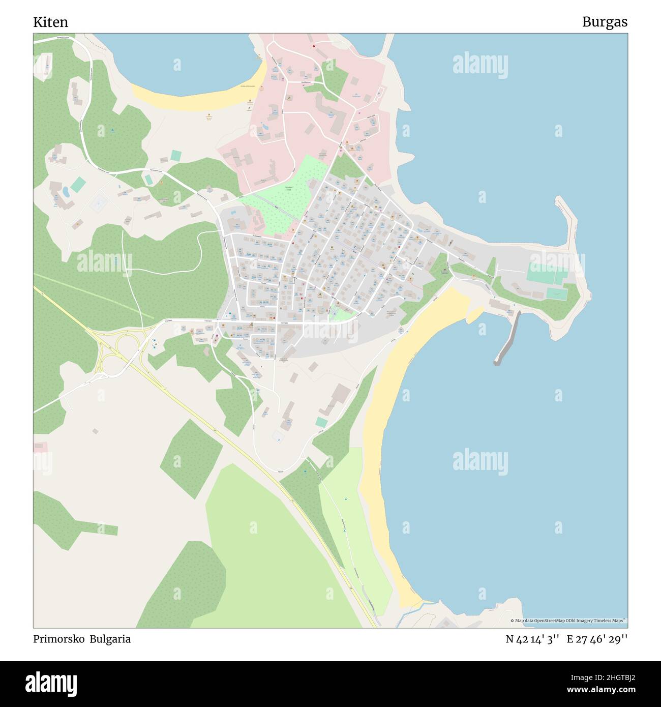 Kiten, Primorsko, Bulgarie, Burgas, N 42 14' 3'', E 27 46' 29'', carte, carte intemporelle publiée en 2021.Les voyageurs, les explorateurs et les aventuriers comme Florence Nightingale, David Livingstone, Ernest Shackleton, Lewis et Clark et Sherlock Holmes se sont appuyés sur des cartes pour planifier leurs voyages dans les coins les plus reculés du monde. Timeless Maps dresse la carte de la plupart des sites du monde, montrant ainsi la réalisation de grands rêves Banque D'Images