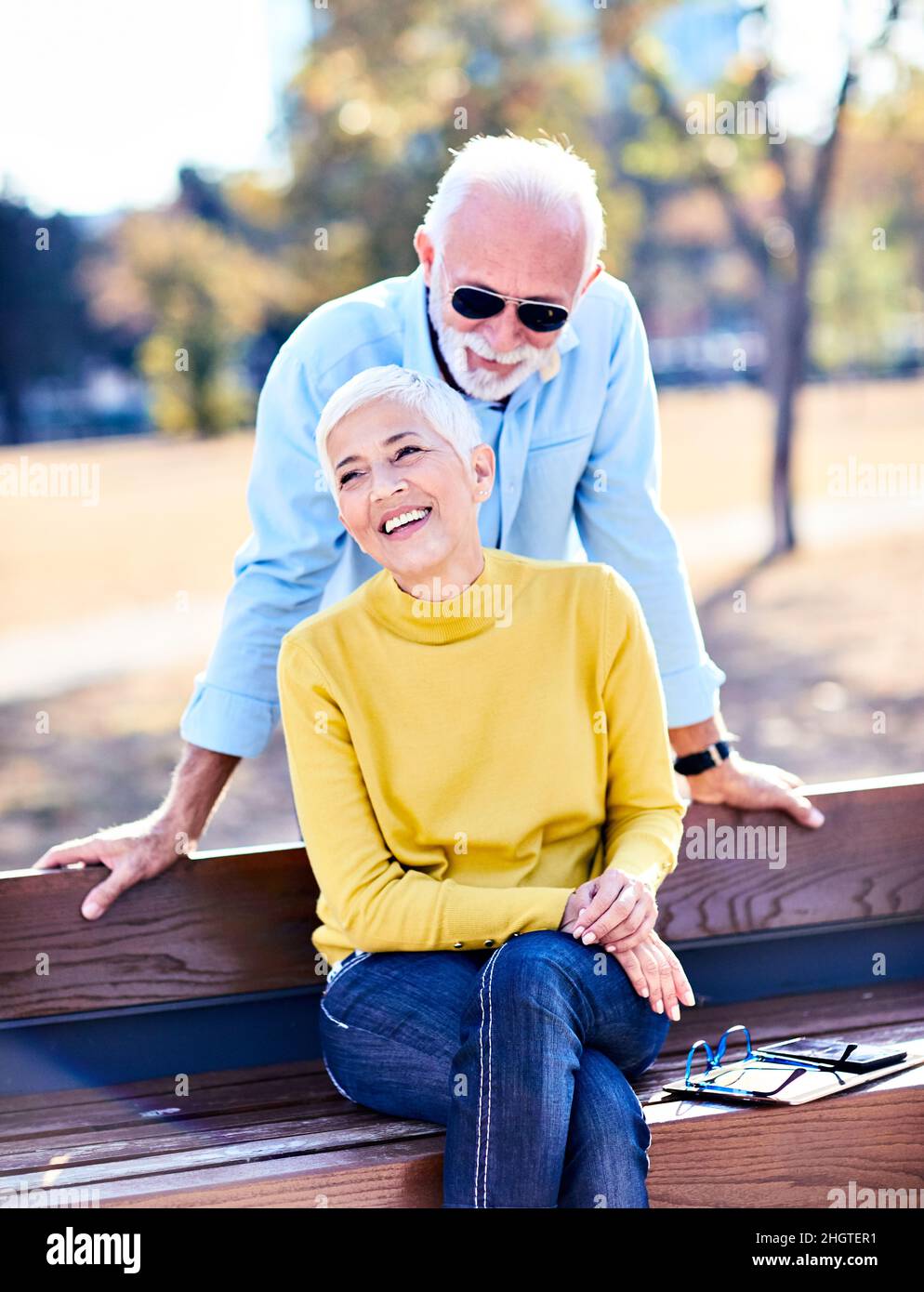 couple senior les personnes âgées aiment ensemble Banque D'Images
