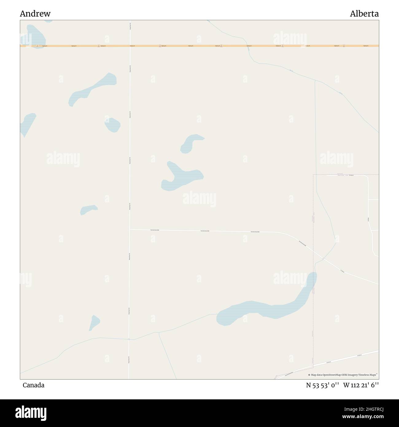 Andrew, Canada, Alberta, N 53 53' 0'', W 112 21' 6'', carte, Timeless Map publié en 2021.Les voyageurs, les explorateurs et les aventuriers comme Florence Nightingale, David Livingstone, Ernest Shackleton, Lewis et Clark et Sherlock Holmes se sont appuyés sur des cartes pour planifier leurs voyages dans les coins les plus reculés du monde. Timeless Maps dresse la carte de la plupart des sites du monde, montrant ainsi la réalisation de grands rêves Banque D'Images