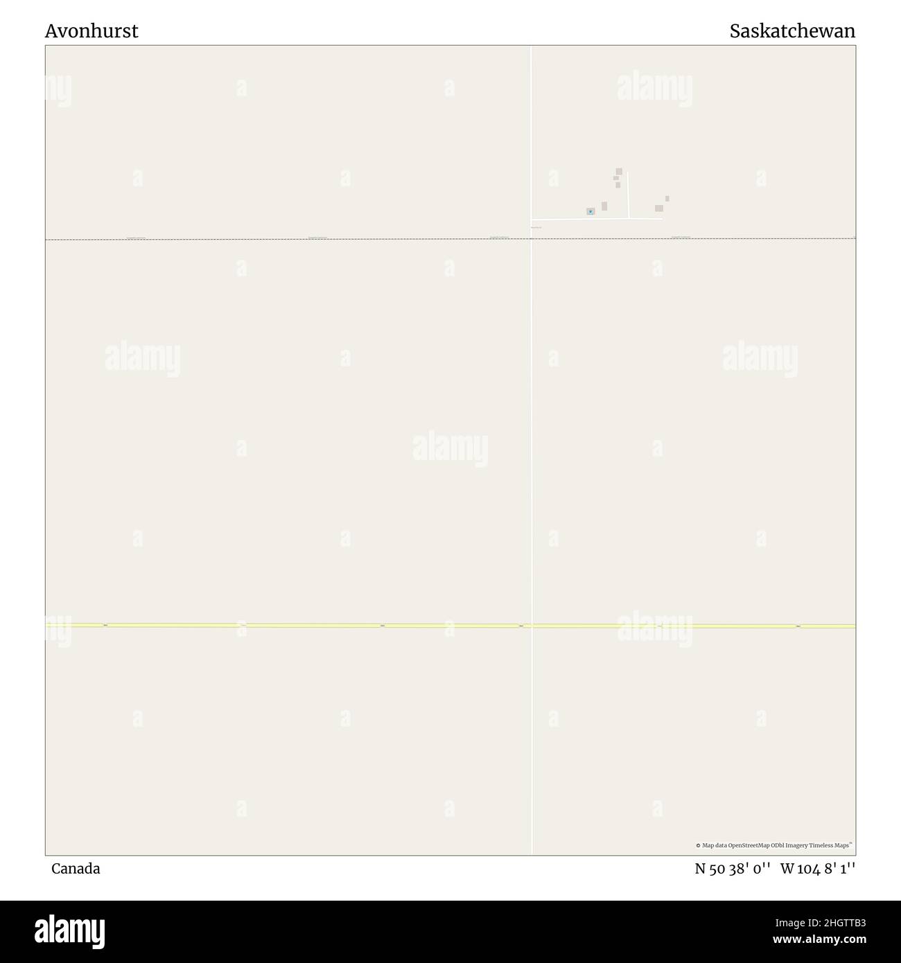 Avonhurst, Canada, Saskatchewan, N 50 38' 0'', W 104 8' 1'', carte, Timeless Map publié en 2021.Les voyageurs, les explorateurs et les aventuriers comme Florence Nightingale, David Livingstone, Ernest Shackleton, Lewis et Clark et Sherlock Holmes se sont appuyés sur des cartes pour planifier leurs voyages dans les coins les plus reculés du monde. Timeless Maps dresse la carte de la plupart des sites du monde, montrant ainsi la réalisation de grands rêves Banque D'Images