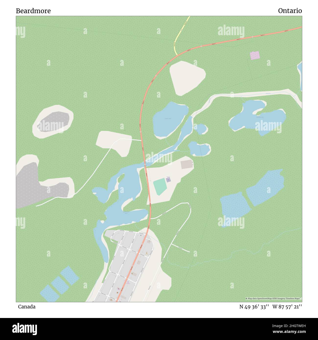 Carte de l'ontario beardmore Banque de photographies et d’images à