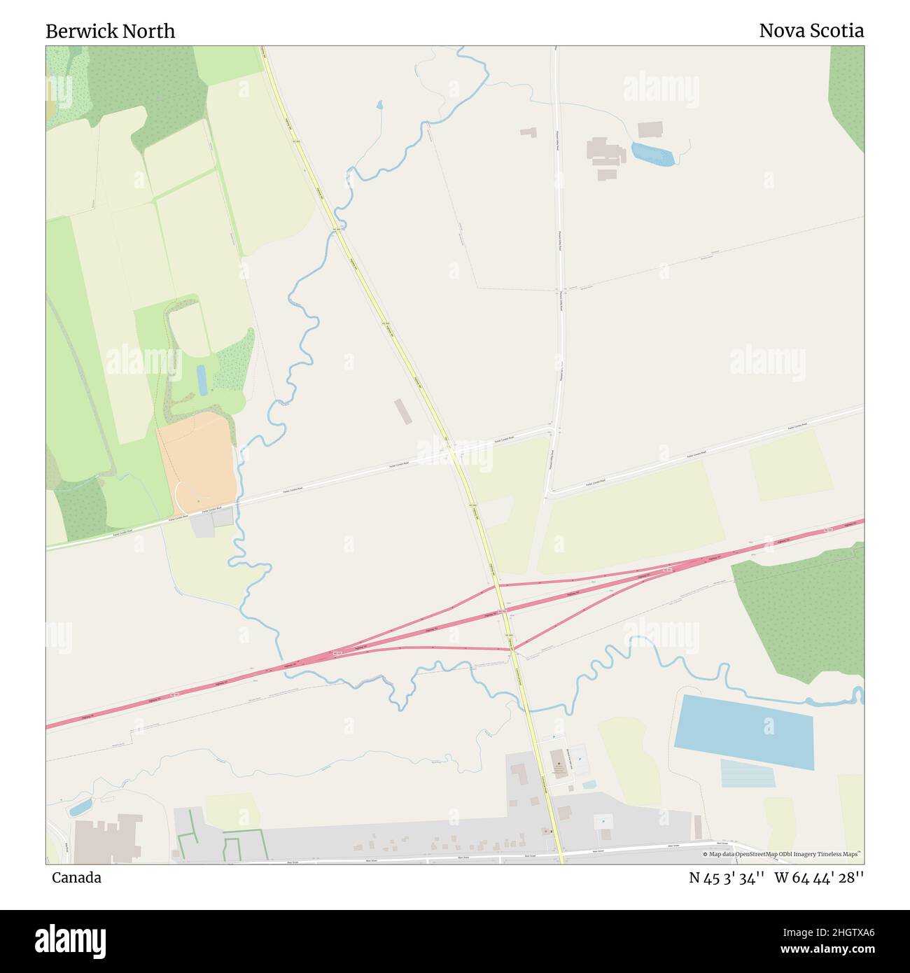 Berwick Nord, Canada, Nouvelle-Écosse, N 45 3' 34'', W 64 44' 28'', carte, Timeless carte publiée en 2021.Les voyageurs, les explorateurs et les aventuriers comme Florence Nightingale, David Livingstone, Ernest Shackleton, Lewis et Clark et Sherlock Holmes se sont appuyés sur des cartes pour planifier leurs voyages dans les coins les plus reculés du monde. Timeless Maps dresse la carte de la plupart des sites du monde, montrant ainsi la réalisation de grands rêves Banque D'Images