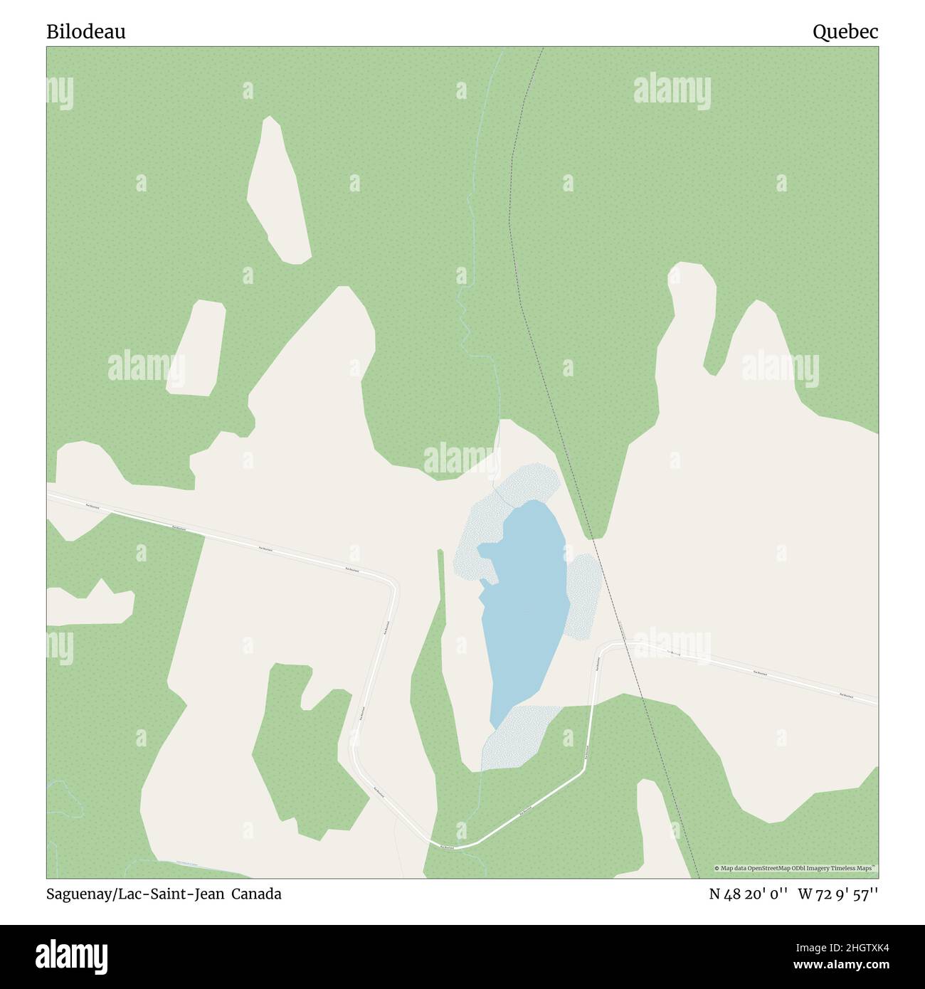 Bilodeau, Saguenay/Lac-Saint-Jean, Canada, Québec, N 48 20' 0'', W 72 9' 57'', carte, Timeless carte publiée en 2021.Les voyageurs, les explorateurs et les aventuriers comme Florence Nightingale, David Livingstone, Ernest Shackleton, Lewis et Clark et Sherlock Holmes se sont appuyés sur des cartes pour planifier leurs voyages dans les coins les plus reculés du monde. Timeless Maps dresse la carte de la plupart des sites du monde, montrant ainsi la réalisation de grands rêves Banque D'Images