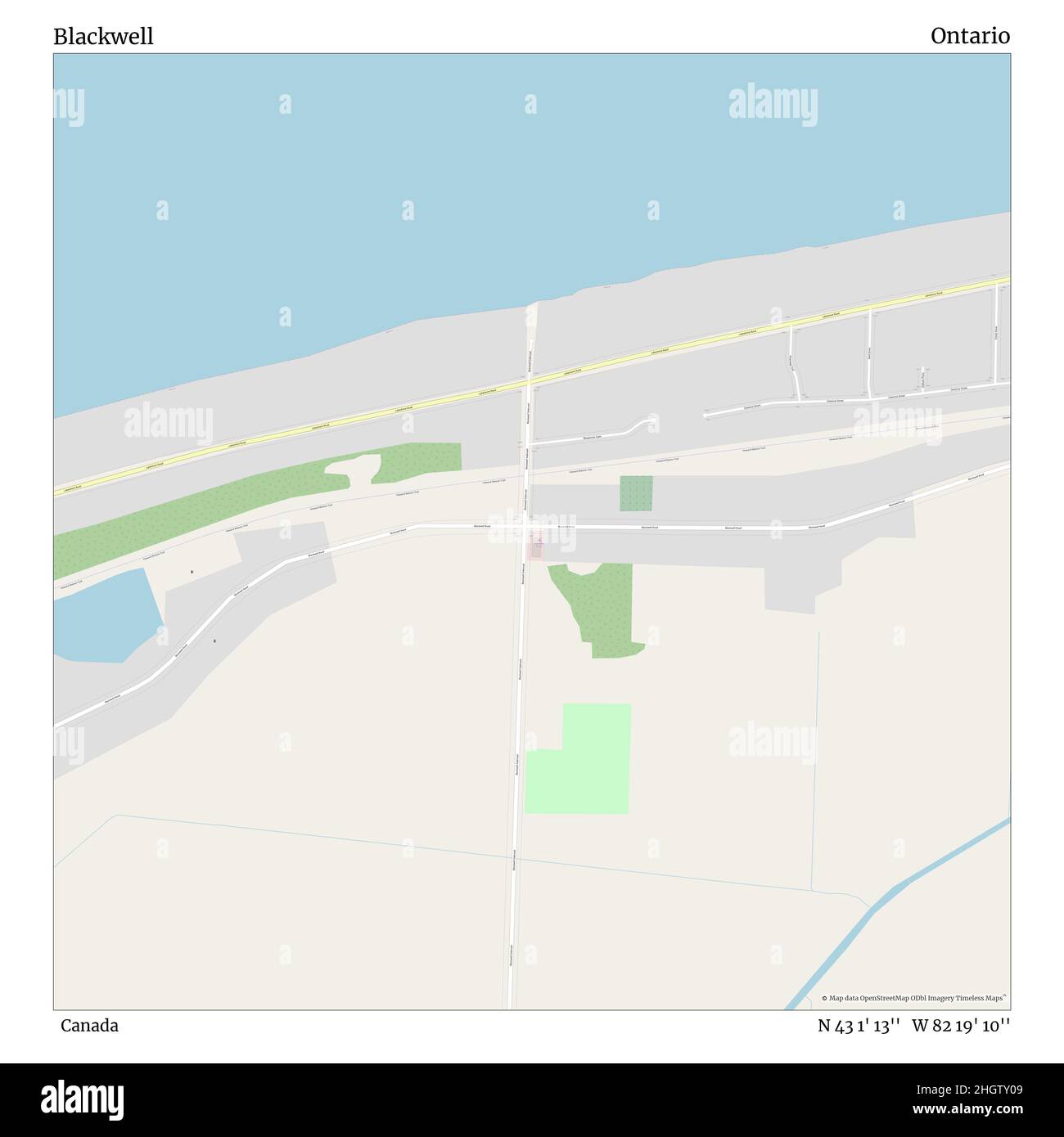 Blackwell, Canada, Ontario, N 43 1' 13'', W 82 19' 10'', carte, carte intemporelle publiée en 2021.Les voyageurs, les explorateurs et les aventuriers comme Florence Nightingale, David Livingstone, Ernest Shackleton, Lewis et Clark et Sherlock Holmes se sont appuyés sur des cartes pour planifier leurs voyages dans les coins les plus reculés du monde. Timeless Maps dresse la carte de la plupart des sites du monde, montrant ainsi la réalisation de grands rêves Banque D'Images