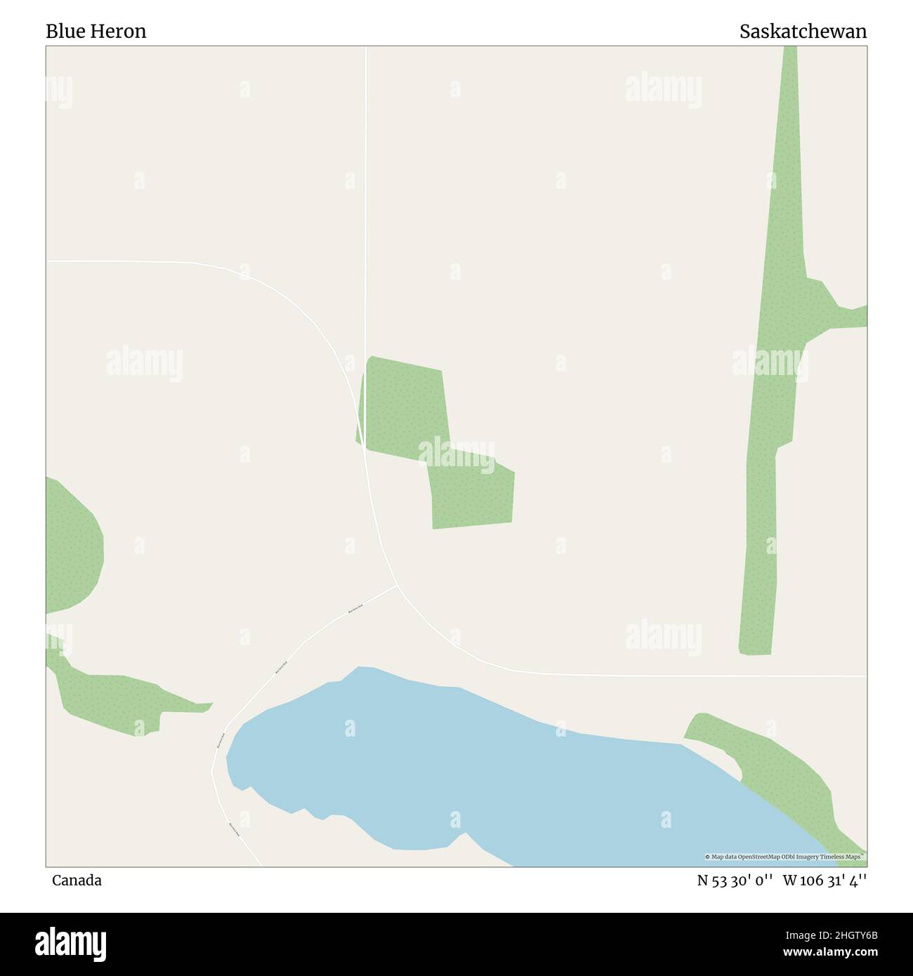 Blue Heron, Canada, Saskatchewan, N 53 30' 0'', W 106 31' 4'', carte, Timeless carte publiée en 2021.Les voyageurs, les explorateurs et les aventuriers comme Florence Nightingale, David Livingstone, Ernest Shackleton, Lewis et Clark et Sherlock Holmes se sont appuyés sur des cartes pour planifier leurs voyages dans les coins les plus reculés du monde. Timeless Maps dresse la carte de la plupart des sites du monde, montrant ainsi la réalisation de grands rêves Banque D'Images