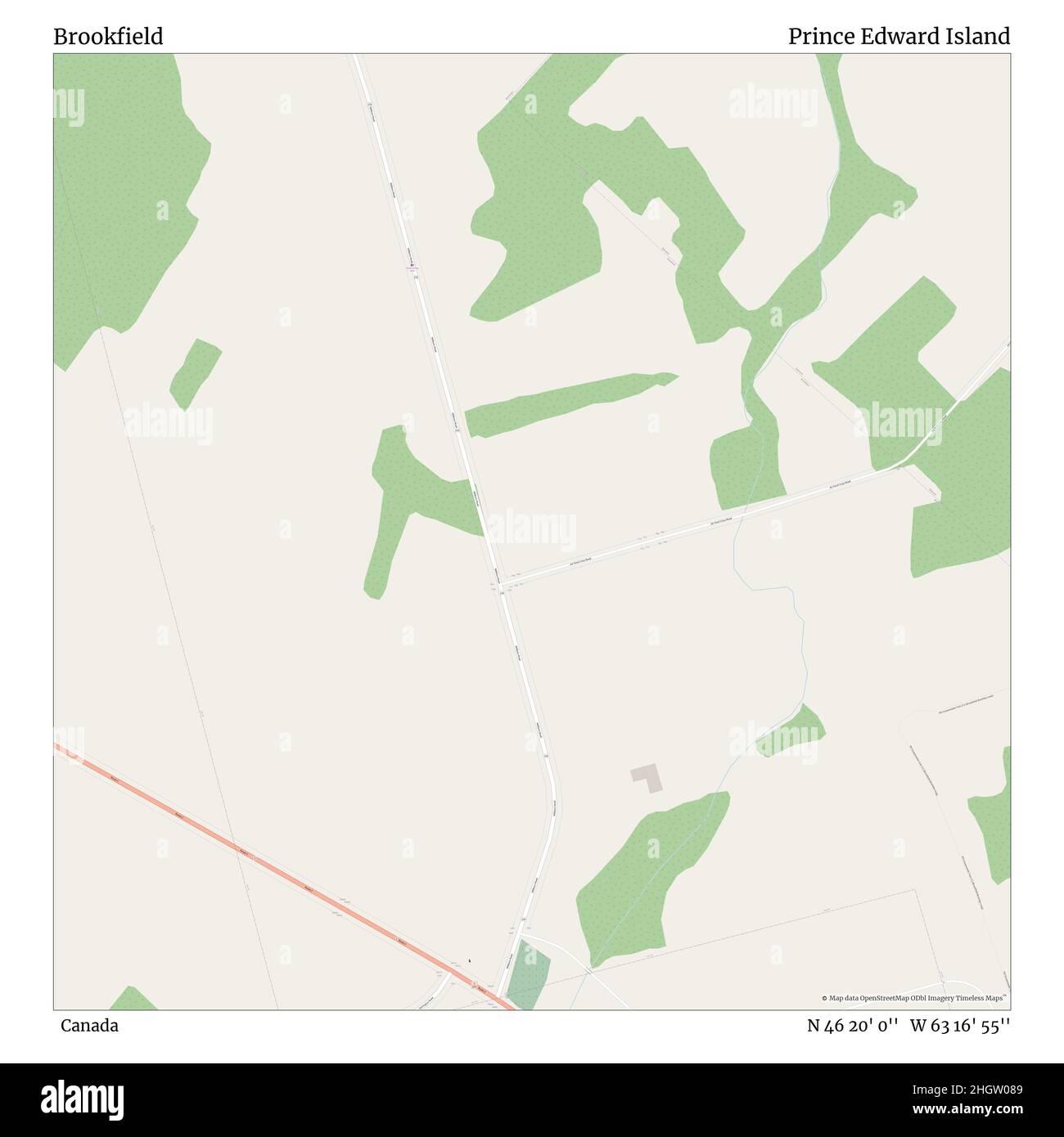 Brookfield, Canada, Île-du-Prince-Édouard, N 46 20' 0'', W 63 16' 55'', carte, carte intemporelle publiée en 2021.Les voyageurs, les explorateurs et les aventuriers comme Florence Nightingale, David Livingstone, Ernest Shackleton, Lewis et Clark et Sherlock Holmes se sont appuyés sur des cartes pour planifier leurs voyages dans les coins les plus reculés du monde. Timeless Maps dresse la carte de la plupart des sites du monde, montrant ainsi la réalisation de grands rêves Banque D'Images