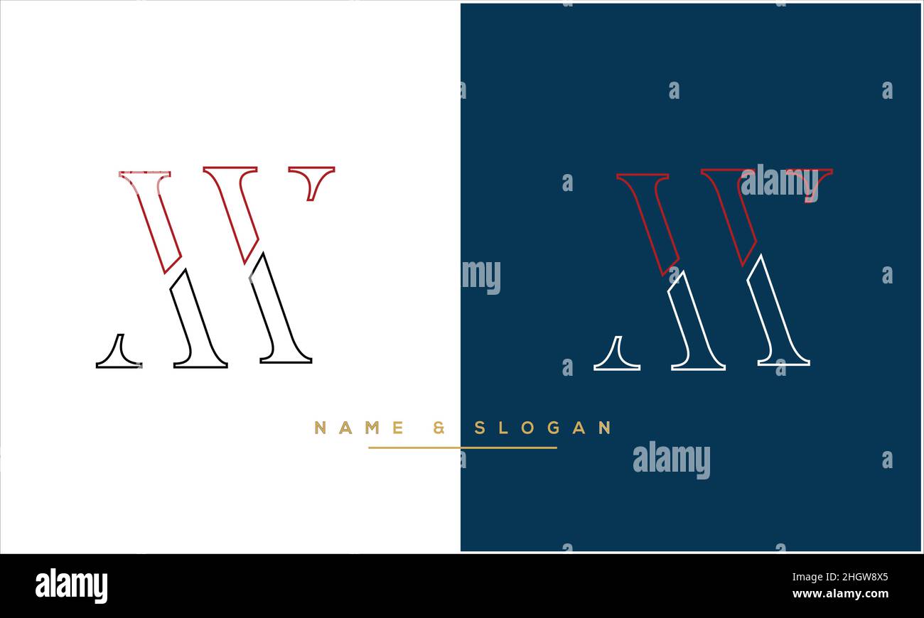 MW, WM lettres abstraites logo MONOGRAMME Illustration de Vecteur