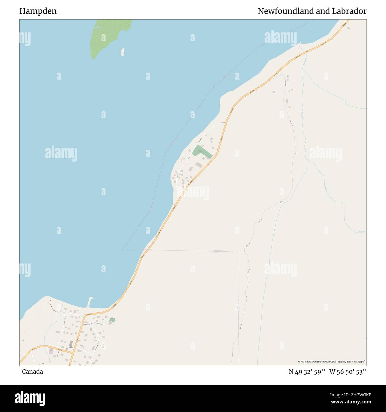 Hampden, Canada, Terre-Neuve-et-Labrador, N 49 32' 59'', W 56 50' 53'', carte, carte intemporelle publiée en 2021.Les voyageurs, les explorateurs et les aventuriers comme Florence Nightingale, David Livingstone, Ernest Shackleton, Lewis et Clark et Sherlock Holmes se sont appuyés sur des cartes pour planifier leurs voyages dans les coins les plus reculés du monde. Timeless Maps dresse la carte de la plupart des sites du monde, montrant ainsi la réalisation de grands rêves Banque D'Images