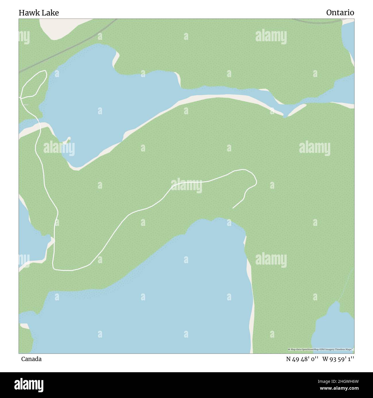 Hawk Lake, Canada, Ontario, N 49 48' 0'', W 93 59' 1'', carte, carte intemporelle publiée en 2021.Les voyageurs, les explorateurs et les aventuriers comme Florence Nightingale, David Livingstone, Ernest Shackleton, Lewis et Clark et Sherlock Holmes se sont appuyés sur des cartes pour planifier leurs voyages dans les coins les plus reculés du monde. Timeless Maps dresse la carte de la plupart des sites du monde, montrant ainsi la réalisation de grands rêves Banque D'Images