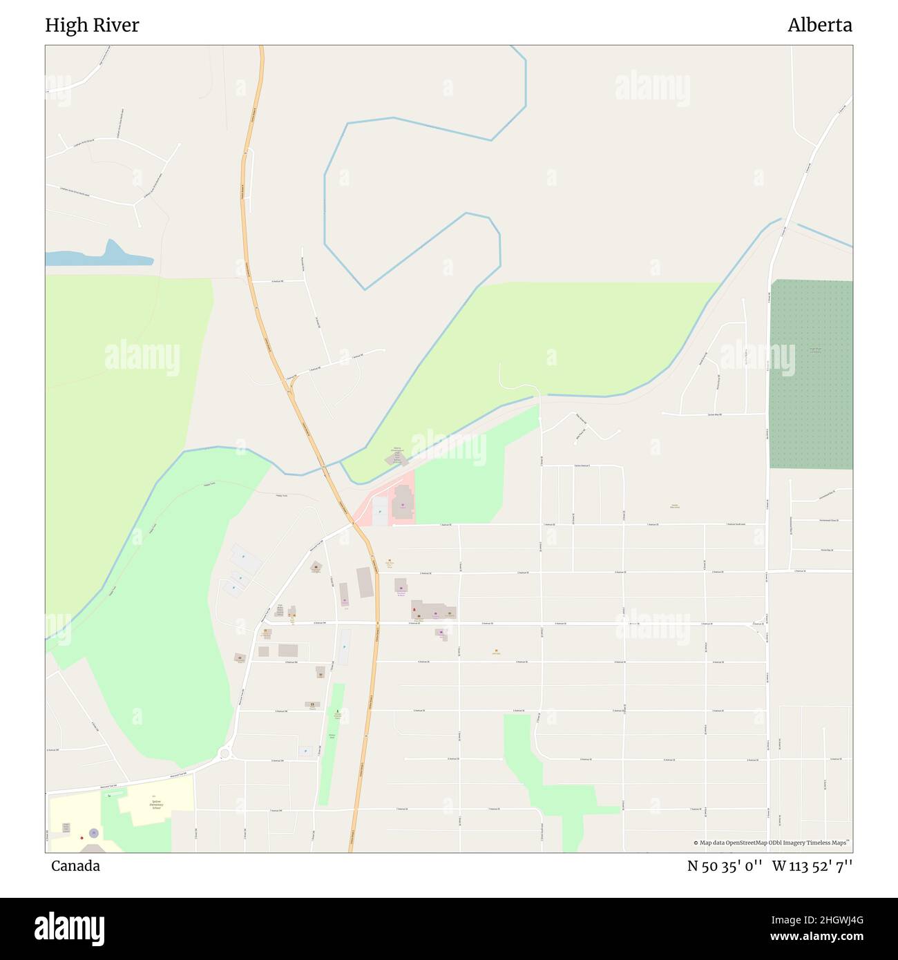 High River Alberta Map High River, Canada, Alberta, N 50 35' 0'', W 113 52' 7'', Carte, Carte  Intemporelle Publiée En 2021.Les Voyageurs, Les Explorateurs Et Les  Aventuriers Comme Florence Nightingale, David Livingstone, Ernest  Shackleton, Lewis