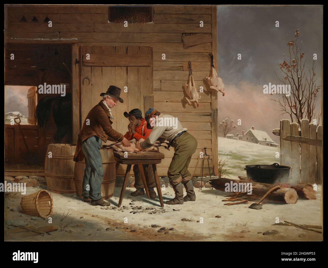 Se préparer à Noël (les dindes de Noël) 1851 Francis William Edmonds né à Hudson, New York 