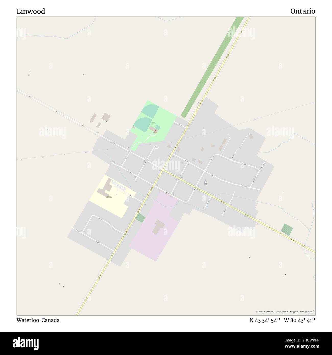 Linwood, Waterloo, Canada, Ontario, N 43 34' 54'', W 80 43' 41'', carte, Timeless Map publié en 2021.Les voyageurs, les explorateurs et les aventuriers comme Florence Nightingale, David Livingstone, Ernest Shackleton, Lewis et Clark et Sherlock Holmes se sont appuyés sur des cartes pour planifier leurs voyages dans les coins les plus reculés du monde. Timeless Maps dresse la carte de la plupart des sites du monde, montrant ainsi la réalisation de grands rêves Banque D'Images