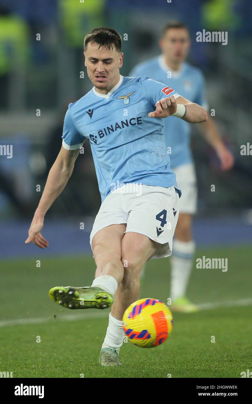 ROME, Italie - 22.01.2022: PATRIC (LATIUM) en action pendant la série italienne Un match de football entre SS LAZIO VS ATALANTA au stade olympique de Rome. Banque D'Images