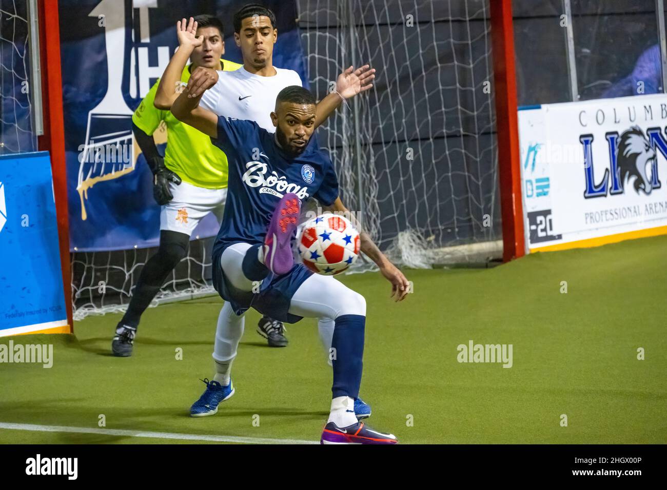 Match de la National Indoor Soccer League entre le Columbus Rapids FC et le Rome gladiateurs FC au Columbus Civic Center à Columbus, Géorgie.(ÉTATS-UNIS) Banque D'Images