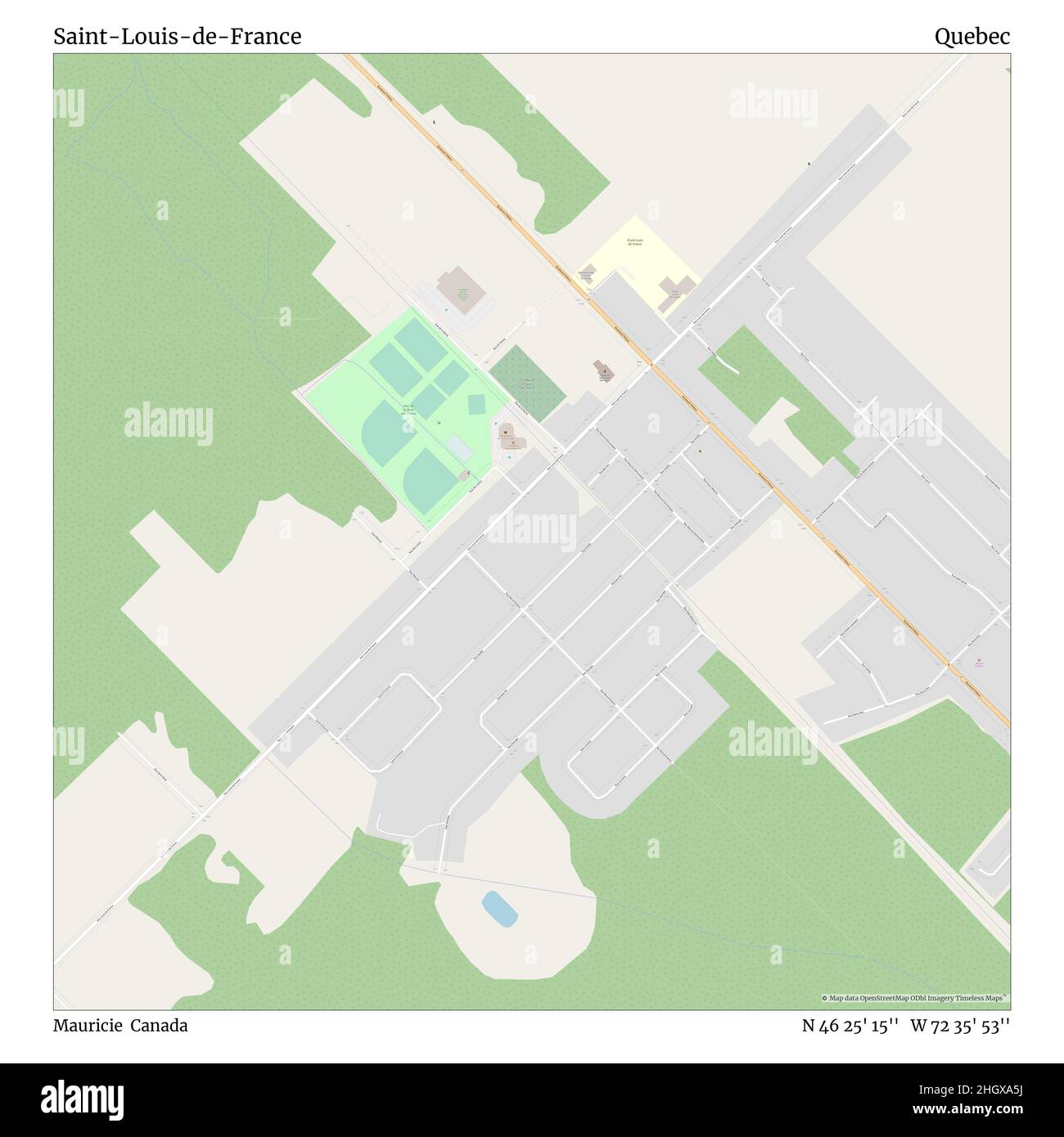 Saint-Louis-de-France, Mauricie, Canada, Québec, N 46 25' 15'', W 72 35' 53'', carte, carte intemporelle publiée en 2021.Les voyageurs, les explorateurs et les aventuriers comme Florence Nightingale, David Livingstone, Ernest Shackleton, Lewis et Clark et Sherlock Holmes se sont appuyés sur des cartes pour planifier leurs voyages dans les coins les plus reculés du monde. Timeless Maps dresse la carte de la plupart des sites du monde, montrant ainsi la réalisation de grands rêves Banque D'Images