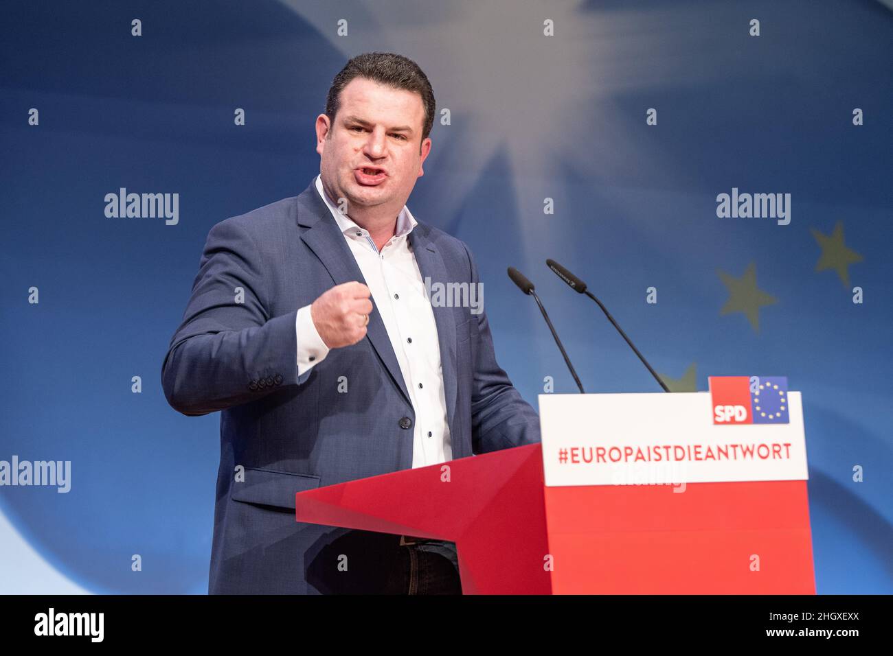 Hubertus Heil s'exprime à la convention du parti SPD 2019 à Berlin (23rd mars 2019) Banque D'Images