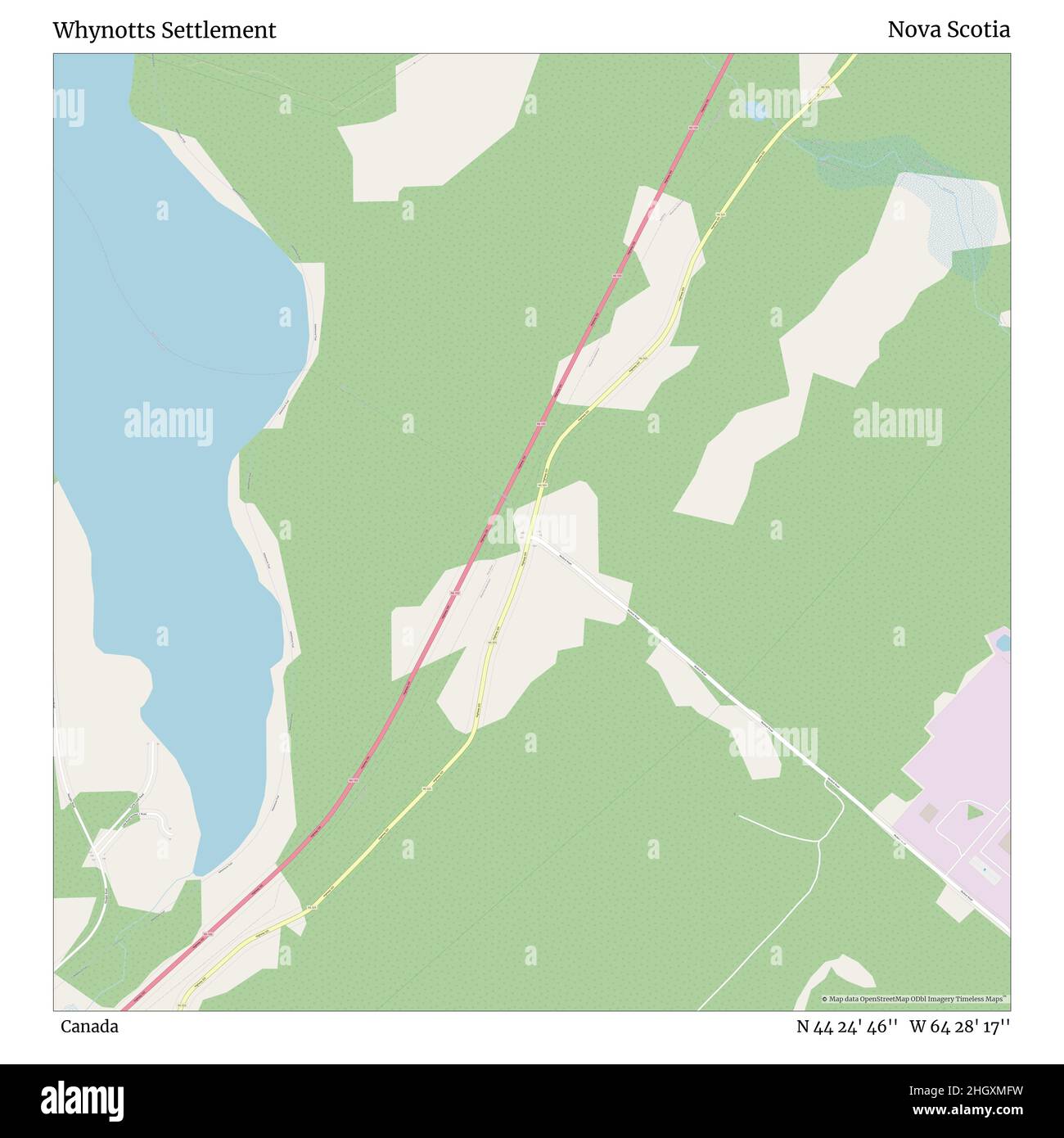 Whynotts Settlement, Canada, NouvelleÉcosse, N 44 24' 46'', W 64 28' 17'', carte, Timeless