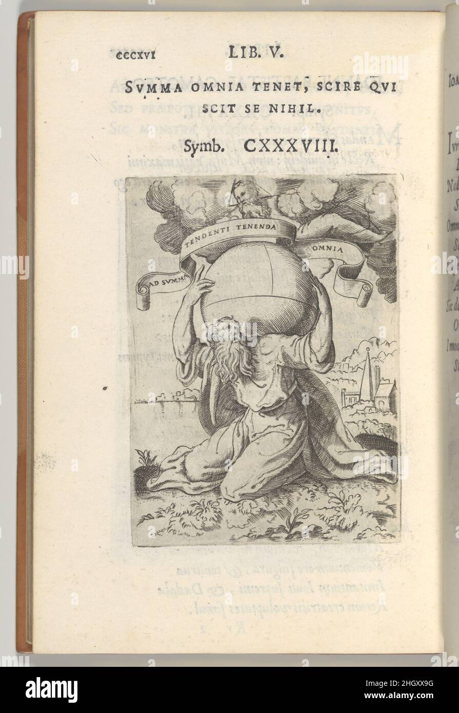 Quaestionum Symbolicarum..Libri Quinque 1574 écrit par Achille Bocchi Italian.Quaestionum Symbolicarum.Libri Quinque.Giulio Bonasone (italien, actif à Rome et Bologne, 1531–après 1576).1574. Gravure.Gravé par Agostino Carracci (italien, Bologne 1557–1602 Parme).Livres Banque D'Images