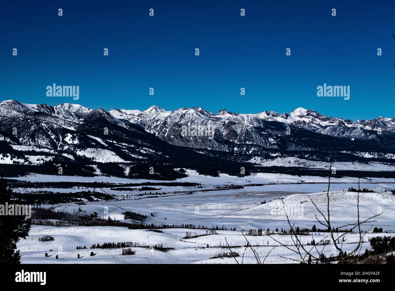 Scènes de neige hivernales en Idaho, États-Unis Banque D'Images
