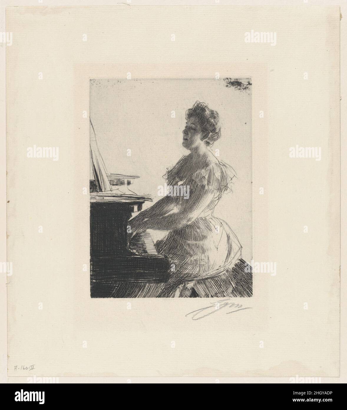 Au Piano 1900 Anders Zorn Suédois.Au piano.Anders Zorn (suédois, Mora 1860–1920 Mora).1900. Gravure; deuxième état de deux.Imprime Banque D'Images