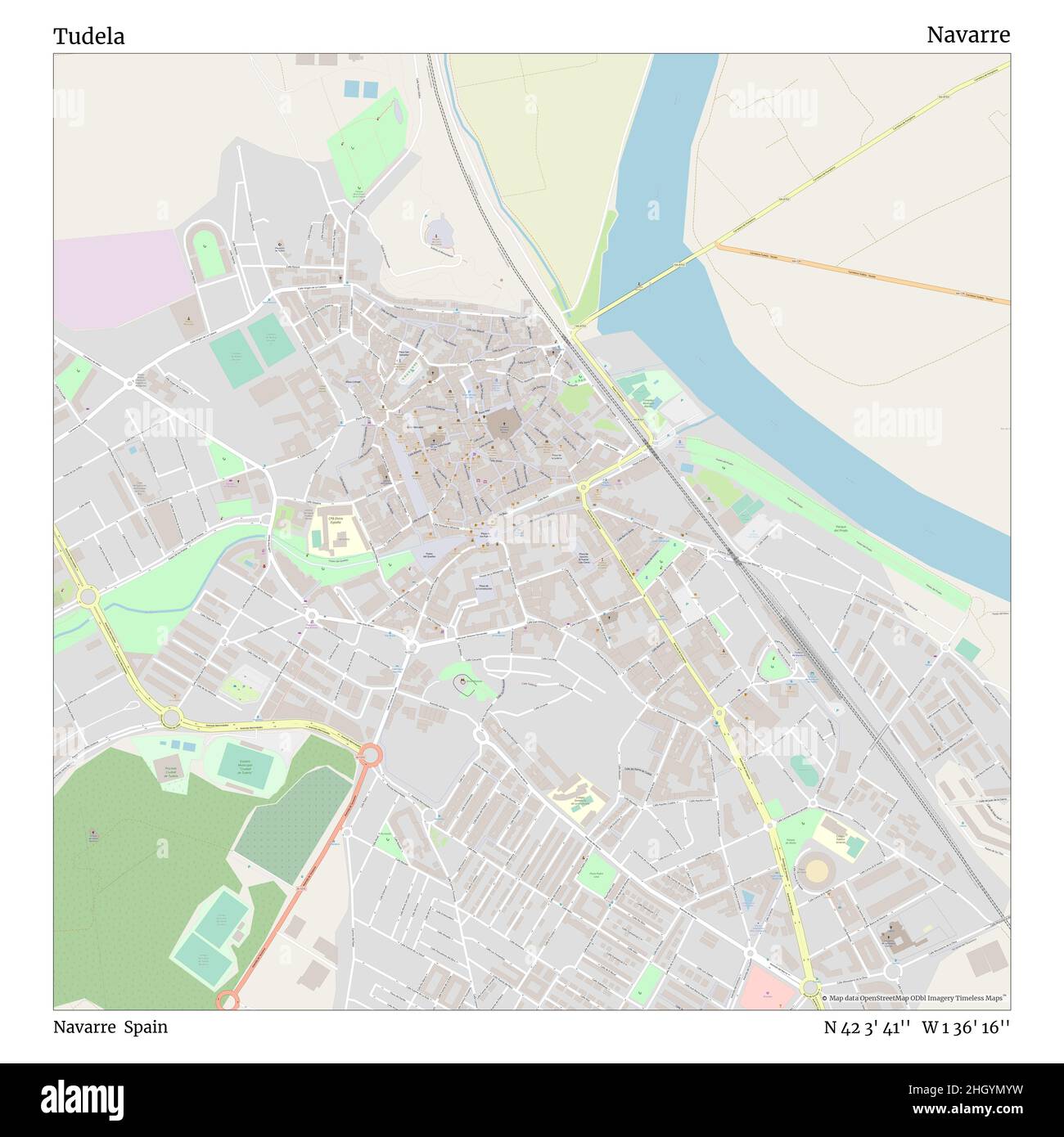 Tudela, Navarre, Espagne, Navarre, N 42 3' 41'', W 1 36' 16'', carte, carte intemporelle publiée en 2021.Les voyageurs, les explorateurs et les aventuriers comme Florence Nightingale, David Livingstone, Ernest Shackleton, Lewis et Clark et Sherlock Holmes se sont appuyés sur des cartes pour planifier leurs voyages dans les coins les plus reculés du monde. Timeless Maps dresse la carte de la plupart des sites du monde, montrant ainsi la réalisation de grands rêves Banque D'Images