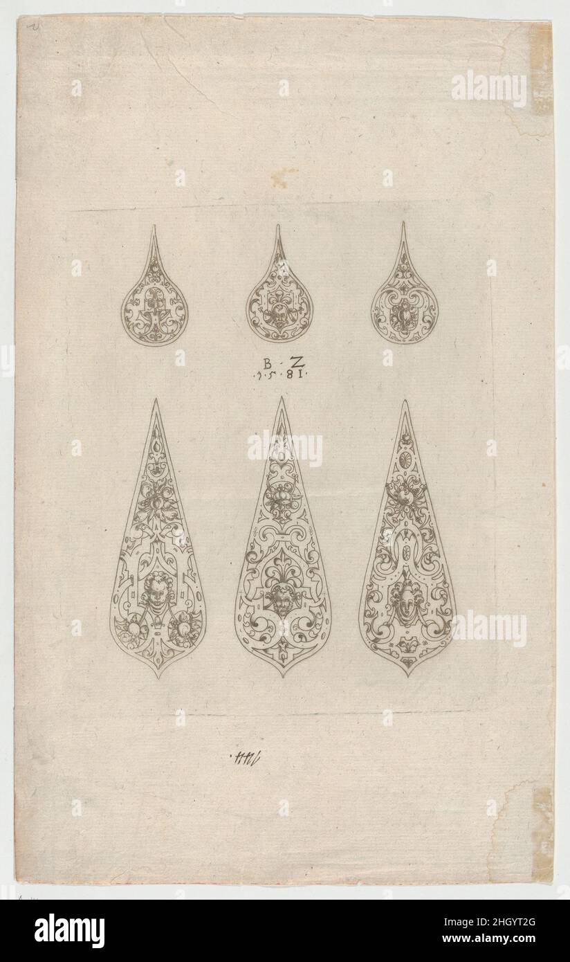 1581 Bernhard Zan.Bernhard Zan (allemand, actif 1580–81).1581. Imprimé en pointillés, en métal.Imprime Banque D'Images