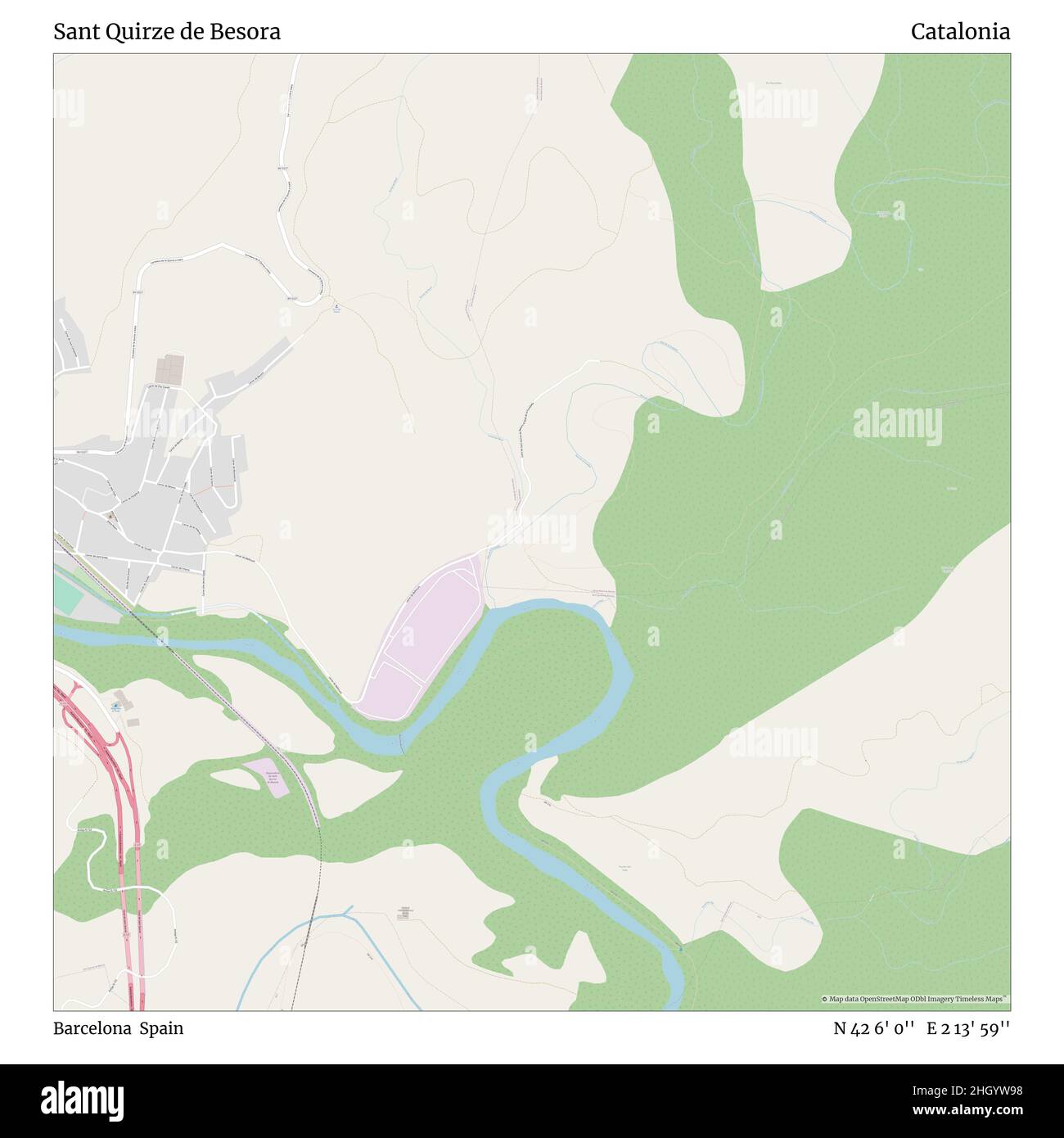 Sant Quirze de Besora, Barcelone, Espagne, Catalogne, N 42 6' 0'', E 2 13' 59'', carte, carte intemporelle publiée en 2021.Les voyageurs, les explorateurs et les aventuriers comme Florence Nightingale, David Livingstone, Ernest Shackleton, Lewis et Clark et Sherlock Holmes se sont appuyés sur des cartes pour planifier leurs voyages dans les coins les plus reculés du monde. Timeless Maps dresse la carte de la plupart des sites du monde, montrant ainsi la réalisation de grands rêves Banque D'Images