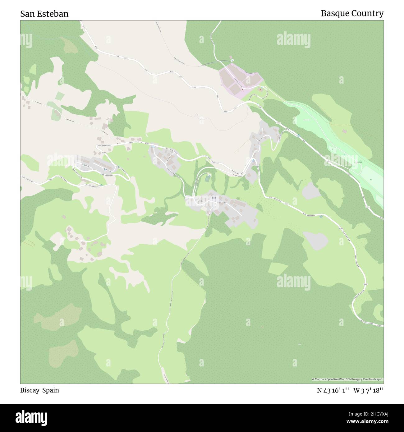 San Esteban, Gascogne, Espagne, pays Basque, N 43 16' 1'', W 3 7' 18'', carte, carte intemporelle publiée en 2021.Les voyageurs, les explorateurs et les aventuriers comme Florence Nightingale, David Livingstone, Ernest Shackleton, Lewis et Clark et Sherlock Holmes se sont appuyés sur des cartes pour planifier leurs voyages dans les coins les plus reculés du monde. Timeless Maps dresse la carte de la plupart des sites du monde, montrant ainsi la réalisation de grands rêves Banque D'Images