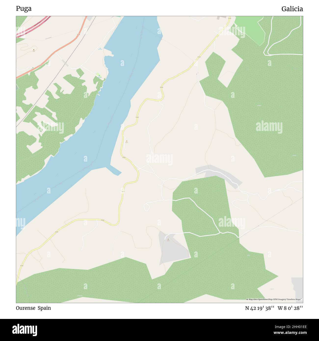 Puga, Ourense, Espagne, Galice, N 42 19' 38'', W 8 0' 28'', carte, carte intemporelle publiée en 2021.Les voyageurs, les explorateurs et les aventuriers comme Florence Nightingale, David Livingstone, Ernest Shackleton, Lewis et Clark et Sherlock Holmes se sont appuyés sur des cartes pour planifier leurs voyages dans les coins les plus reculés du monde. Timeless Maps dresse la carte de la plupart des sites du monde, montrant ainsi la réalisation de grands rêves Banque D'Images