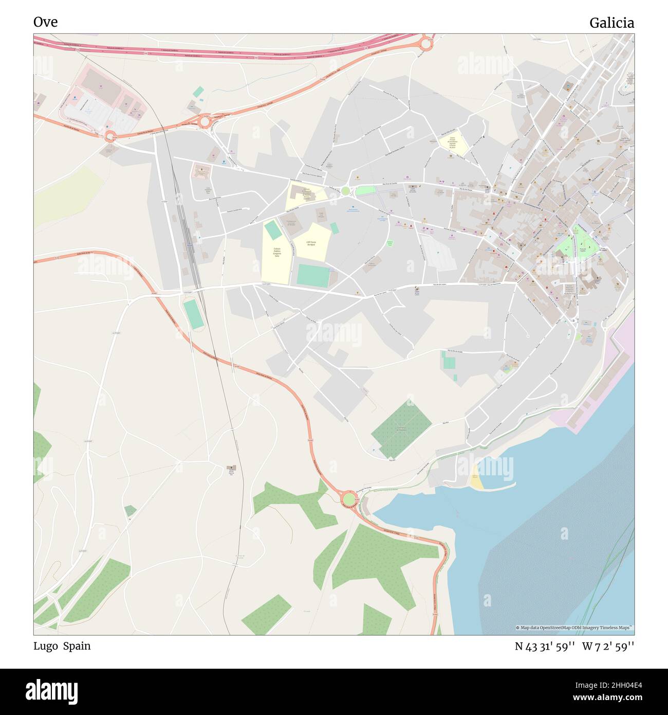 Ove, Lugo, Espagne, Galice, N 43 31' 59'', W 7 2' 59'', carte, carte intemporelle publiée en 2021.Les voyageurs, les explorateurs et les aventuriers comme Florence Nightingale, David Livingstone, Ernest Shackleton, Lewis et Clark et Sherlock Holmes se sont appuyés sur des cartes pour planifier leurs voyages dans les coins les plus reculés du monde. Timeless Maps dresse la carte de la plupart des sites du monde, montrant ainsi la réalisation de grands rêves Banque D'Images