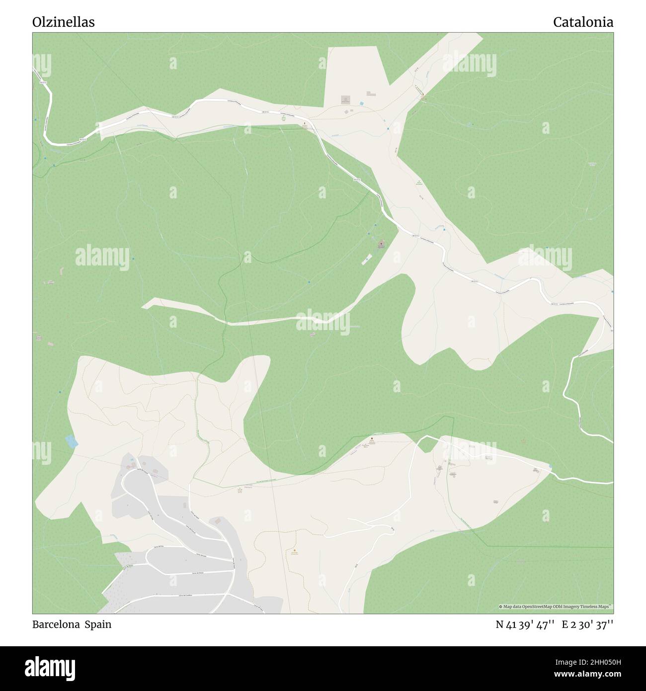 Olzinellas, Barcelone, Espagne, Catalogne, N 41 39' 47'', E 2 30' 37'', carte, carte intemporelle publiée en 2021.Les voyageurs, les explorateurs et les aventuriers comme Florence Nightingale, David Livingstone, Ernest Shackleton, Lewis et Clark et Sherlock Holmes se sont appuyés sur des cartes pour planifier leurs voyages dans les coins les plus reculés du monde. Timeless Maps dresse la carte de la plupart des sites du monde, montrant ainsi la réalisation de grands rêves Banque D'Images