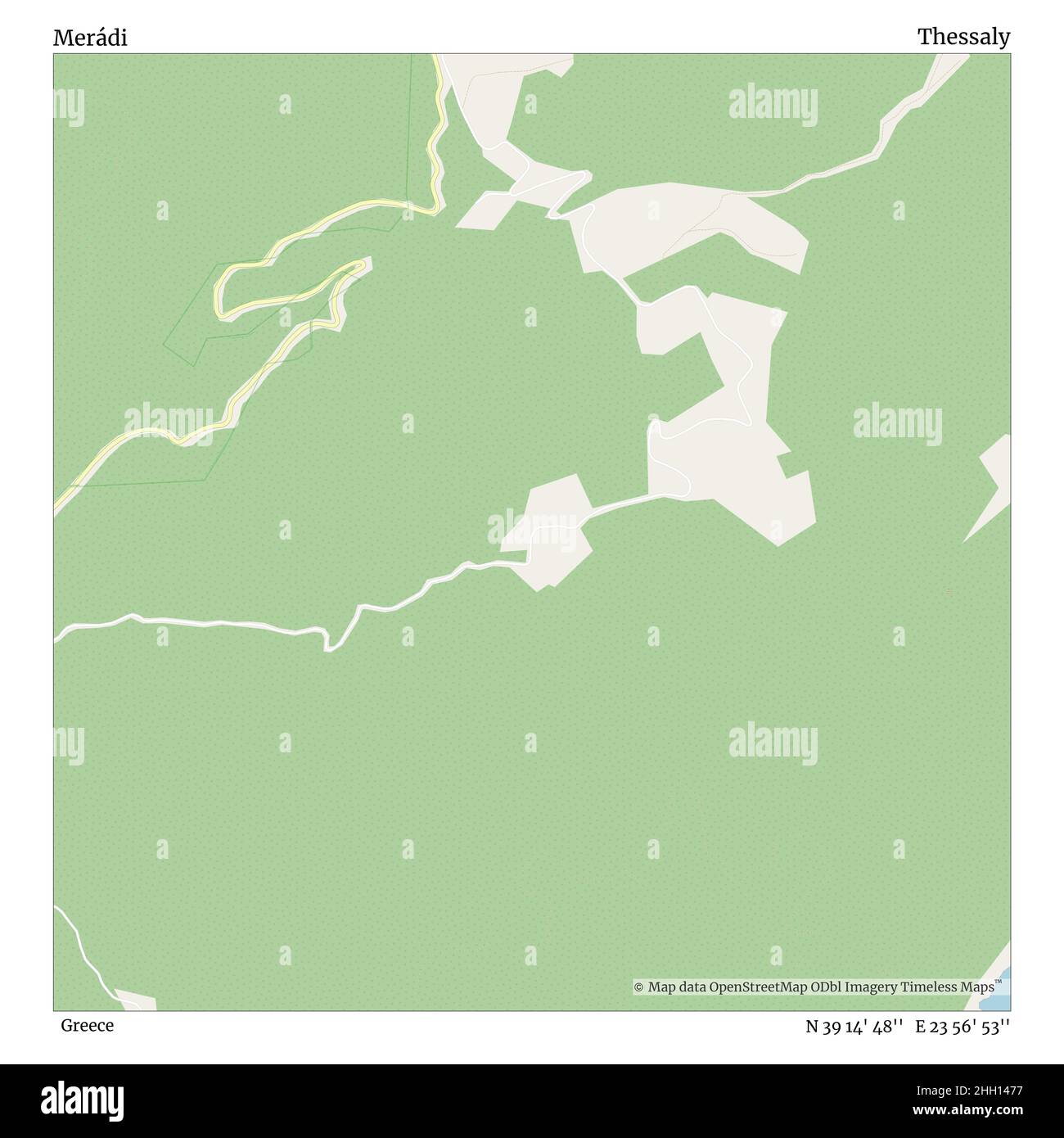 Merádi, Grèce, Thessaly, N 39 14' 48'', E 23 56' 53'', carte, carte intemporelle publiée en 2021.Les voyageurs, les explorateurs et les aventuriers comme Florence Nightingale, David Livingstone, Ernest Shackleton, Lewis et Clark et Sherlock Holmes se sont appuyés sur des cartes pour planifier leurs voyages dans les coins les plus reculés du monde. Timeless Maps dresse la carte de la plupart des sites du monde, montrant ainsi la réalisation de grands rêves Banque D'Images