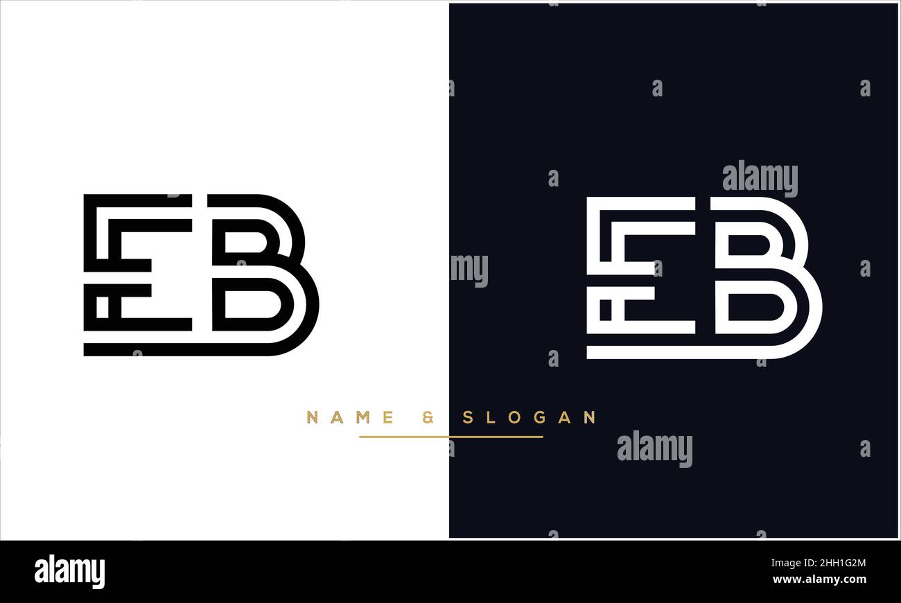 EB, BE lettres abstraites logo MONOGRAMME Illustration de Vecteur