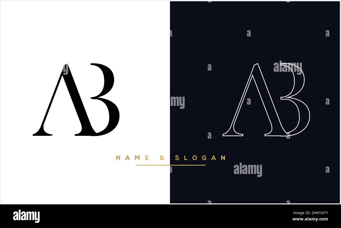AB, BA lettres abstraites logo Monogram Illustration de Vecteur