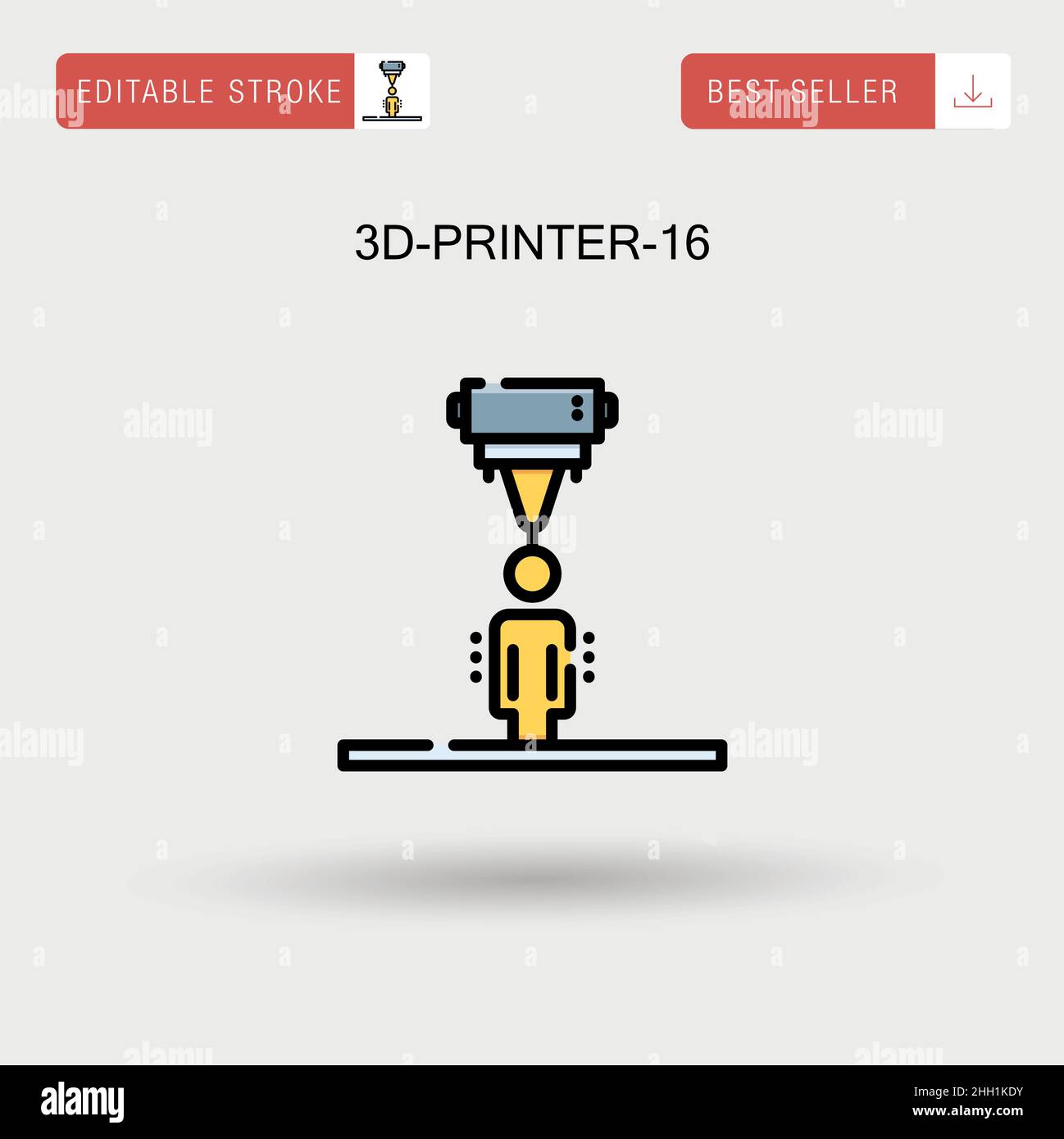 3D-printer-16 icône de vecteur simple. Illustration de Vecteur