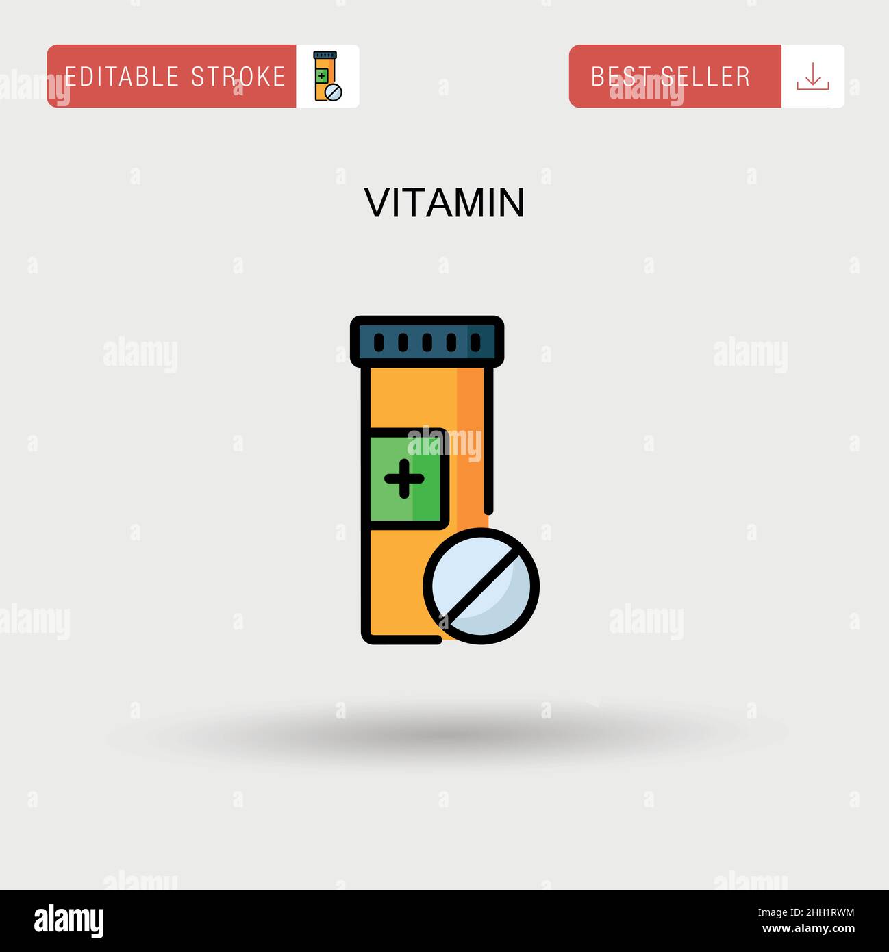 Vitamine simple vecteur icône. Illustration de Vecteur