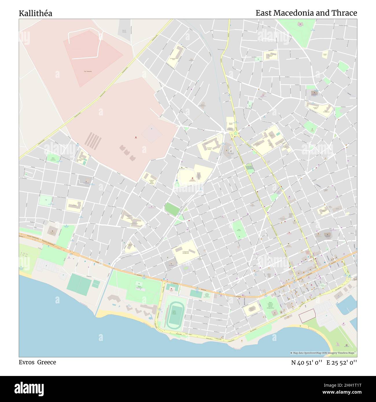 Kallithéa, Evros, Grèce, Macédoine orientale et Thrace, N 40 51' 0'', E 25  52' 0'', carte, carte intemporelle publiée en 2021.Les voyageurs, les  explorateurs et les aventuriers comme Florence Nightingale, David  Livingstone,