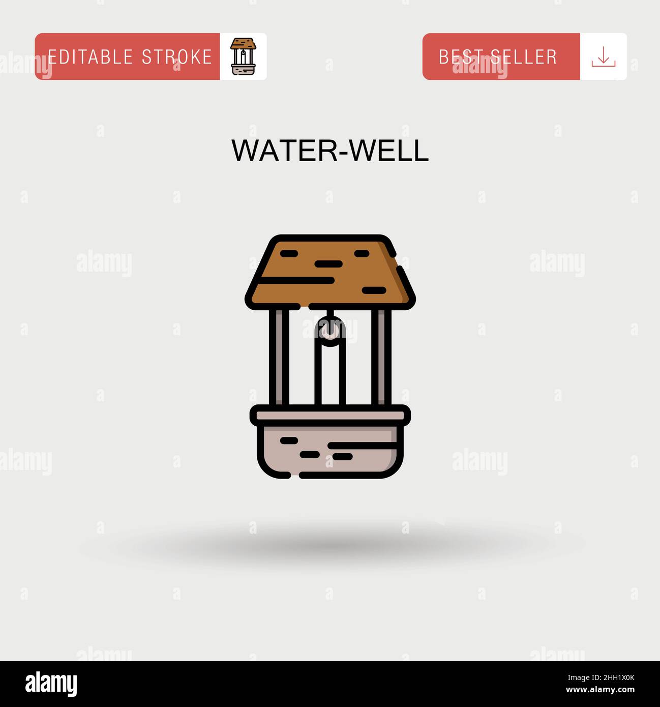 Icône vecteur simple de puits d'eau. Illustration de Vecteur
