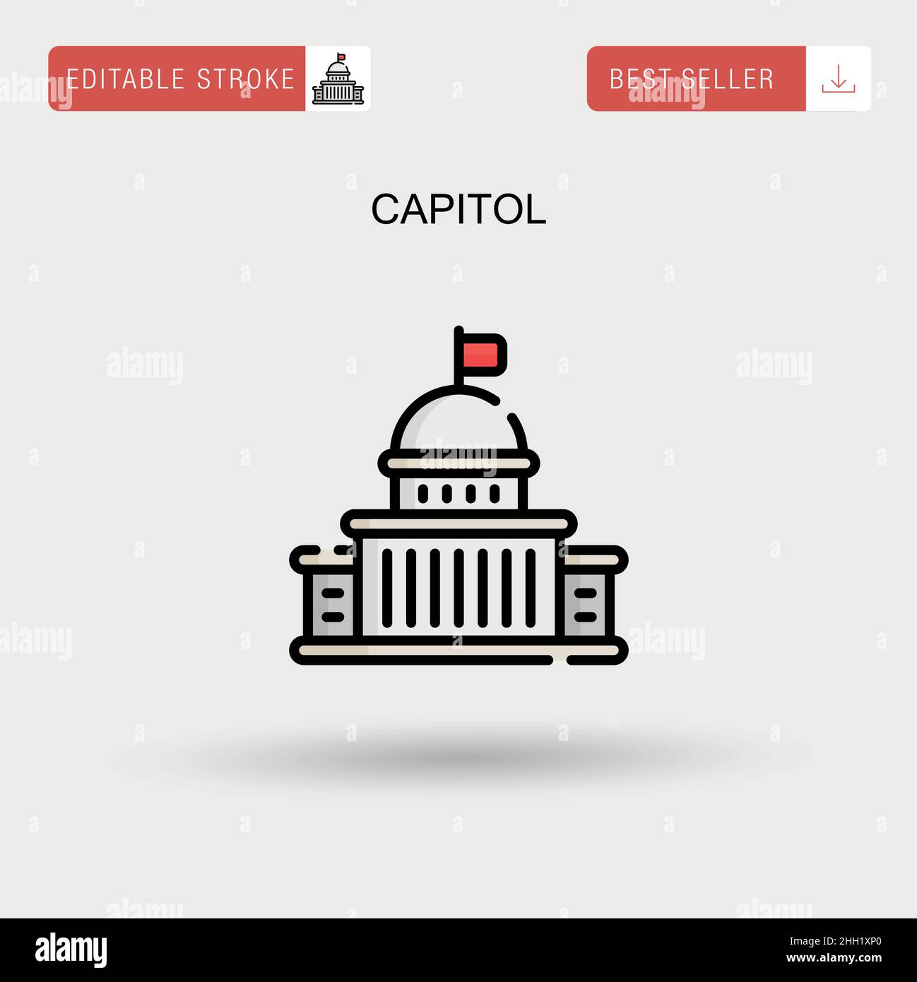 Icône de vecteur simple Capitol. Illustration de Vecteur
