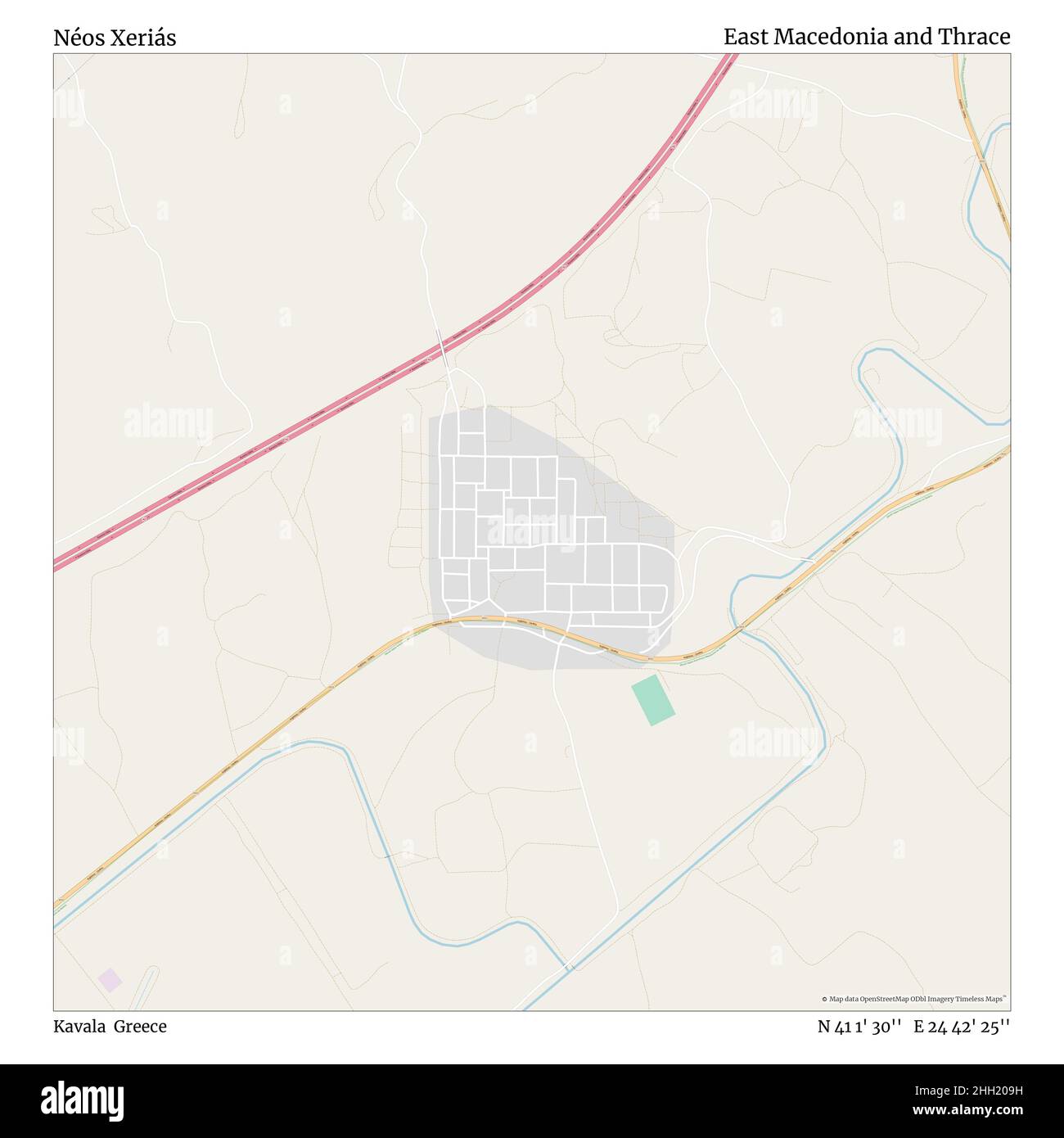 Néos Xeriás, Kavala, Grèce, Macédoine orientale et Thrace, N 41 1' 30'', E 24 42' 25'', carte, Timeless carte publiée en 2021.Les voyageurs, les explorateurs et les aventuriers comme Florence Nightingale, David Livingstone, Ernest Shackleton, Lewis et Clark et Sherlock Holmes se sont appuyés sur des cartes pour planifier leurs voyages dans les coins les plus reculés du monde. Timeless Maps dresse la carte de la plupart des sites du monde, montrant ainsi la réalisation de grands rêves Banque D'Images