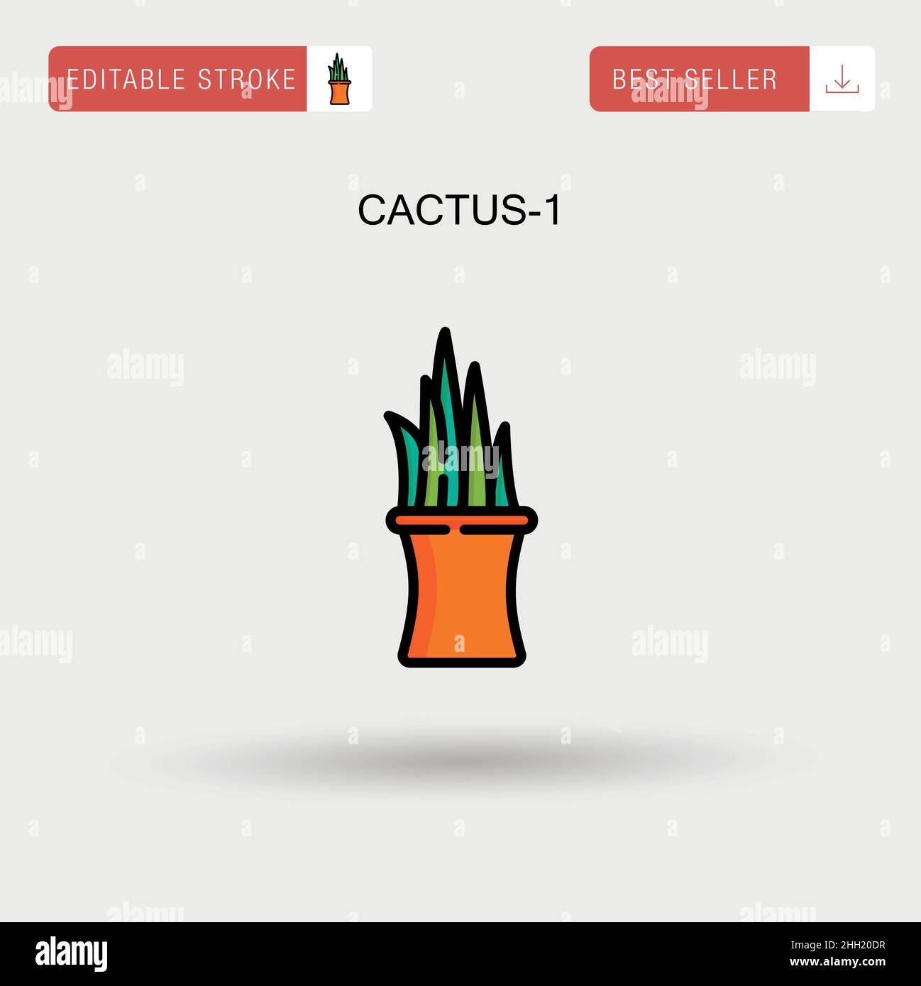 Icône de vecteur simple Cactus-1. Illustration de Vecteur