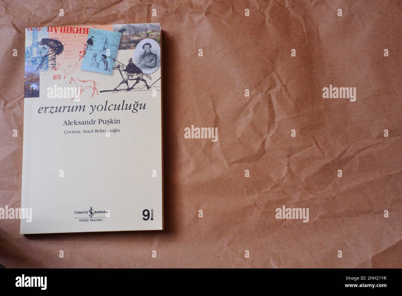 'Erzurum Yolculugus' notes de voyage du célèbre écrivain russe Alexander Pushkin traduit en langue turque par Ataol Behramaoglu par is Kultur Yayinlar Banque D'Images