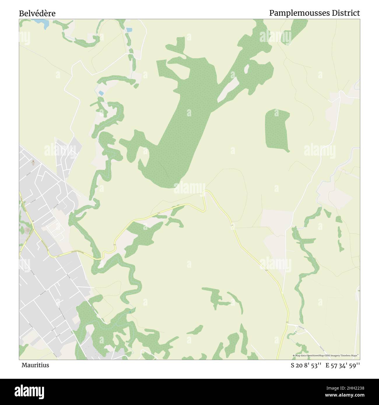 Belvédère, Maurice, district de Pamplemousses, S 20 8' 53'', E 57 34' 59'', carte, carte intemporelle publiée en 2021.Les voyageurs, les explorateurs et les aventuriers comme Florence Nightingale, David Livingstone, Ernest Shackleton, Lewis et Clark et Sherlock Holmes se sont appuyés sur des cartes pour planifier leurs voyages dans les coins les plus reculés du monde. Timeless Maps dresse la carte de la plupart des sites du monde, montrant ainsi la réalisation de grands rêves Banque D'Images