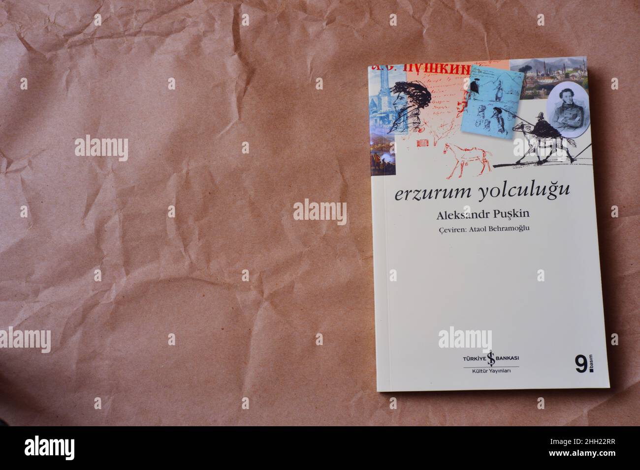 'Erzurum Yolculugus' notes de voyage du célèbre écrivain russe Alexander Pushkin traduit en langue turque par Ataol Behramaoglu par is Kultur Yayinlar Banque D'Images