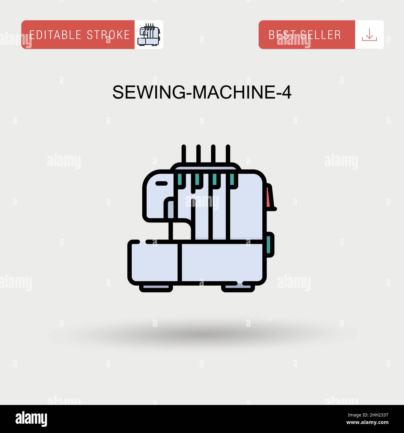 Machine-à-coudre-4 icône vecteur simple. Illustration de Vecteur